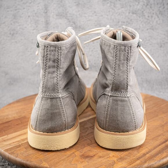 EASTLAND MEN'S LUMBER UP GRAY CANVAS BOOTS US SIZE 11 D - Picture 4 of 7